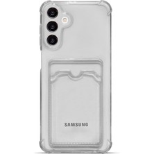 Teknomoda Samsung Galaxy S24 Plus Kılıf Kartlıklı Anti Şok Korumalı Şeffaf Silikon Füme Koyu Şeffaf