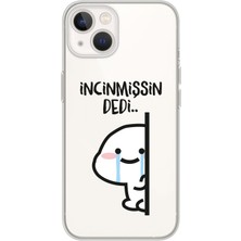 Manitoba Iphone 13 Mini Uyumlu Baskılı Yumuşak Silikon Şeffaf Telefon Kılıfı