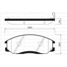 Ön Fren Balata Hyundaı Starex 2.5l D4CB Libero 01-> / Santafe 2.0l D4EA Crdi 01-05 / Ssangyong Actyon. Kyron 2.0l Xdi 4x4 06-> / Rexton 2.7l Xdi 4x4 04-> Şimli 581013AA20-5810126A30