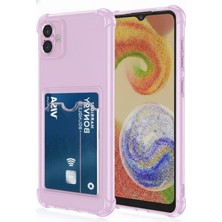Teknomoda Samsung Galaxy A05 Kılıf Kartlıklı Anti Şok Korumalı Şeffaf Silikon Lila