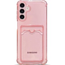 Teknomoda Samsung Galaxy S25 Plus Kılıf Kartlıklı Anti Şok Korumalı Şeffaf Silikon Pembe