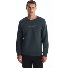 Lc Waikiki Yeni Sezon Bisiklet Yaka Baskılı Erkek Kalın Sweatshirt