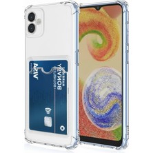 Teknomoda Samsung Galaxy A05 Kılıf Kartlıklı Anti Şok Korumalı Şeffaf Silikon Şeffaf Açık