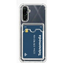Teknomoda Samsung Galaxy M16 Kılıf Kartlıklı Anti Şok Korumalı Şeffaf Silikon Şeffaf Açık