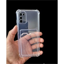 Teknomoda Samsung Galaxy A02S Kılıf Kartlıklı Anti Şok Korumalı Şeffaf Silikon Şeffaf Açık