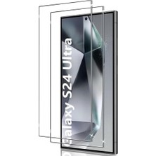 Elixem Samsung S24 Ultra Uyumlu 9H Düz Şeffaf Ekran Koruyucu Temperli Cam