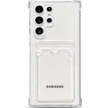 Teknomoda Samsung Galaxy S25 Ultra Kılıf Kartlıklı Anti Şok Korumalı Şeffaf Silikon Şeffaf Açık