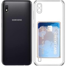 Teknomoda Samsung Galaxy A10 Kılıf Kartlıklı Anti Şok Korumalı Şeffaf Silikon Şeffaf Açık