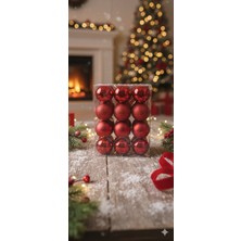 Concept Yılbaşı Süsü Çam Ağacı Topu 24'lü Noel Küresi 5 cm Kırmızı