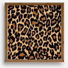 Durukar Leopar Deseni Ahşap Çerçeveli Tablo 23 x 23