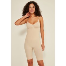 C&city C12011 Kadın Body Boxer Korse Ten