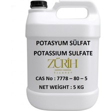 Zürih Ticaret Potasyum Sülfat 5 KG - Potassium Sulfate Powder - Yüksek Kaliteli Kimyasal - Zurih Lab