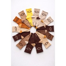 Katia & Bony Kadın Gülen Surat Desenli Sürpriz Havlu Soket Çorap Çok Renkli