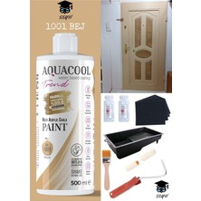 Aquacool Kendiliğinden Vernikli Çelik Ahşap Kapı Beyaz Eşya Mutfak Dolabı Fayans Petek Metal Boya 500 ml Set