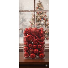 Concept Kırmızı Karışık Figürlü Kutulu Yılbaşı Süsü 50'li