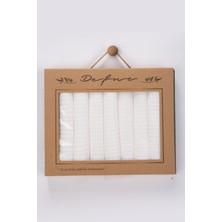 Lorian's Ekru Natural Bebek Soft Petek Dokulu Penye Ağız Mendili - 7 Li - %100 Organik