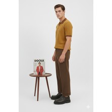 Doçka Erkek Iç-Dış Hakiki Deri Kalın Hafif Taban Retro Klasik Tarz Mevsimlik Loafer Ayakkabı ER5Y/L529