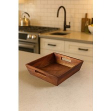 Çavdar Group Akasya 25X25 cm Lüx Kulplu Ekmeklik Sandık Yağdanlık Kutusu