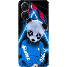 Grabono Vivo Y16 Kılıf Renkli Desenli Özel Tasarım Baskı Silikon Kapak Cool Panda