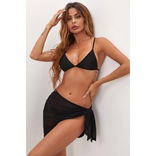 Becca Kadın Siyah Transparan Belden Bağlamalı Pareo