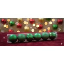 Concept Yılbaşı Süsü Çam Ağacı Topu 6'li Noel Küresi 7 cm Yeşil