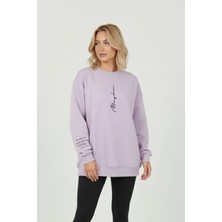 Uncia Outdoors Never Baskılı Unisex Bisiklet Yaka Sweatshirt