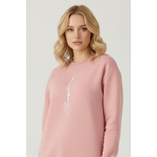 Uncia Outdoors Never Baskılı Unisex Bisiklet Yaka Sweatshirt