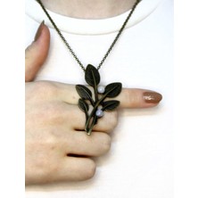 Esha Doğal Taş Aytaşı Doğal Taşlı Otantik Yaprak Model Kadın Kolye EUK51AY