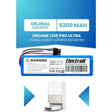 Electroll Dreame L10S Pro Ultra Uyumlu Batarya 5200MAH Robot Süpürge Bataryası (DREL10SPU)