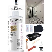 Aquacool Kendiliğinden Vernikli Çelik Ahşap Kapı Beyaz Eşya Mutfak Dolabı Fayans Petek Metal Boya 500 ml Set