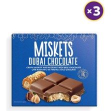 Miskets Sütlü Çikolatalı Fındık Dolgulu Dubai Çikolatası 100 gr x 3 Adet