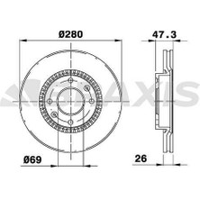 Braxis On Fren Dısk Aynası Havalı Hyundaı Elantra 1.6 2.0 00-06 Sonata 2.0 01-04 Meganetıs 2.0 01- (280X4)