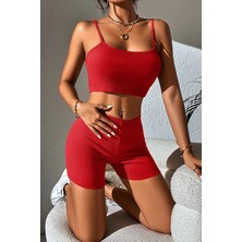 Becca Kadın Kırmızı Şortlu Kaşkorse Gecelik Takım
