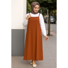 Becca Kadın Kahverengi Ayarlanabilir Askılı Jile Elbise