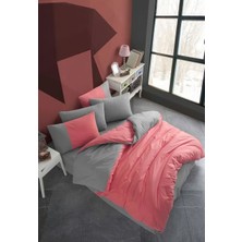 Hobby Kingsize Poplin Nevresim Diamond Koral