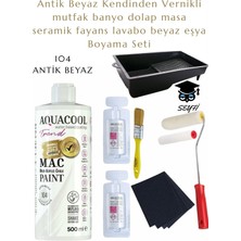 Aquacool Kendiliğinden Vernikli Çelik Ahşap Kapı Beyaz Eşya Mutfak Dolabı Fayans Petek Metal Boya 500 ml Set