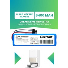 Electroll Dreame L10S Pro Ultra Uyumlu Batarya 6400MAH Robot Süpürge Bataryası (DREL10SPU)