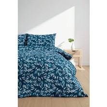 Favora Noven Lastikli Çarşaflı Çift Kişilik Nevresim Takımı - Petrol