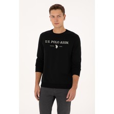 U.S. Polo Assn. Erkek Regular Fit Bisiklet Yaka Siyah İnce Basic Sweatshirt 50313743-VR046