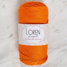 İlkyaz Fashion Loren Polyester Soft Macrame Turuncu El Örgü Ipi - LM011 - 34430 (Ilkyz-Fshon-34)
