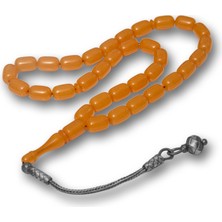 Norino Gümüş Top Kazaz Püsküllü Kapsül Kesim Sıkma Kehribar Tesbih