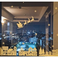 Yılbaşı Kar Temalı Cam Stickerı