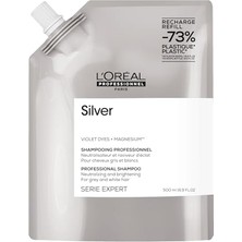 MarkEntegra Silver Çok Açık Sarı, Gri ve Beyaz Saçlar Için Renk Dengeleyici Mor Refill Şampuan 500 ml