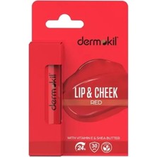 Dermokil Renkli Dudak ve Yanak Nemlendirici Bakım Kremi Spf 30 Red
