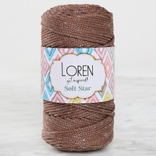 İlkyaz Fashion Loren Soft Star Makrome Ipi Gümüş Simli Kahverengi (Ilkyz-Fshon-34)