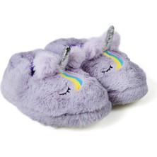 Peluche Lila Kız Çocuk Ev Ayakkabısı Unıcorn