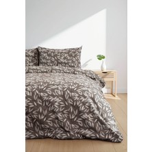 Favora Noven Lastikli Çarşaflı Çift Kişilik Nevresim Takımı - Kahverengi