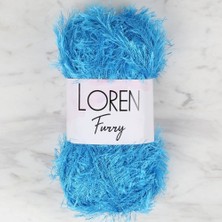 İlkyaz Fashion Loren Furry Mavi El Örgü Ipi - RF003 - 34042 (Ilkyz-Fshon-34)