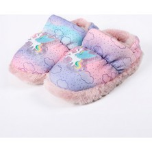 Peluche Pembe Kız Çocuk Ev Ayakkabısı Unıcorn - Işıklı