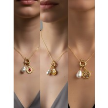 NKT Collection Hayat Ağacı Midye Ay Güneş Incili Kolye